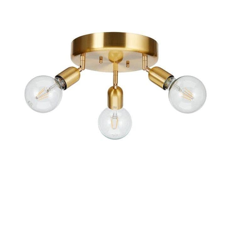 Ceiling Chandelier, 3 Lamps, 20×25 cm - Gold