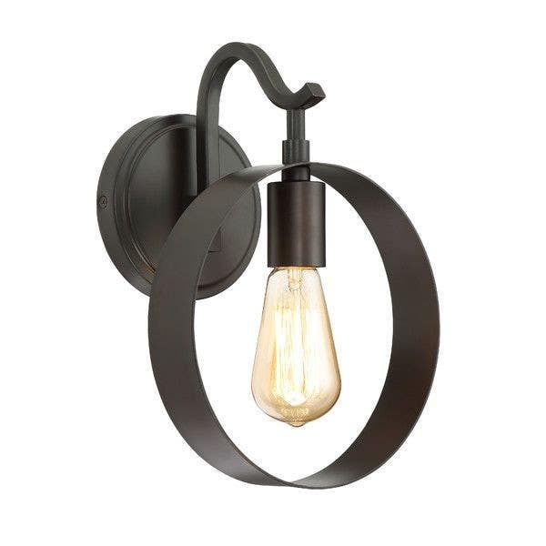 Wall Light Hanging, 1 Lamp, 30×15 cm - Black