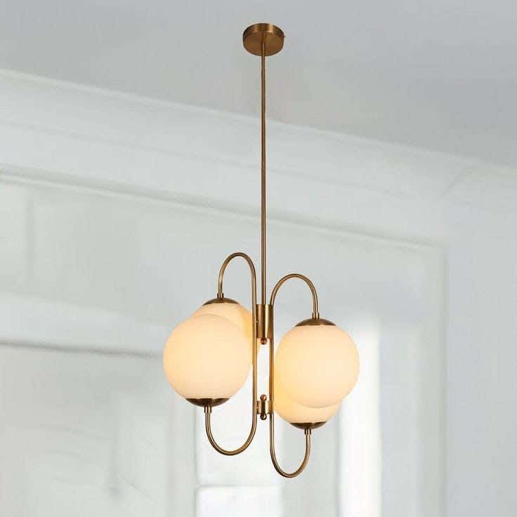 Ceiling Chandelier, 4 Lamps, 45×30 cm - Gold