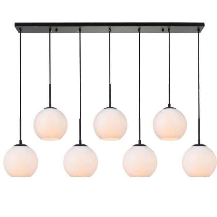 Ceiling Chandelier, 7 Lights, 70×100 Cm - Black