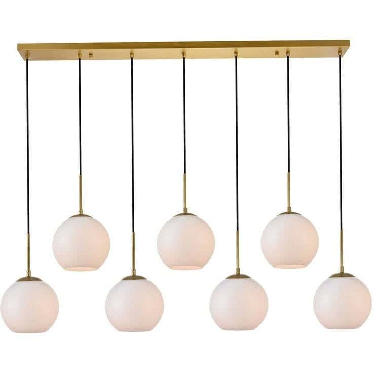 Ceiling Chandelier, 7 Lights, 70×100 Cm - Gold