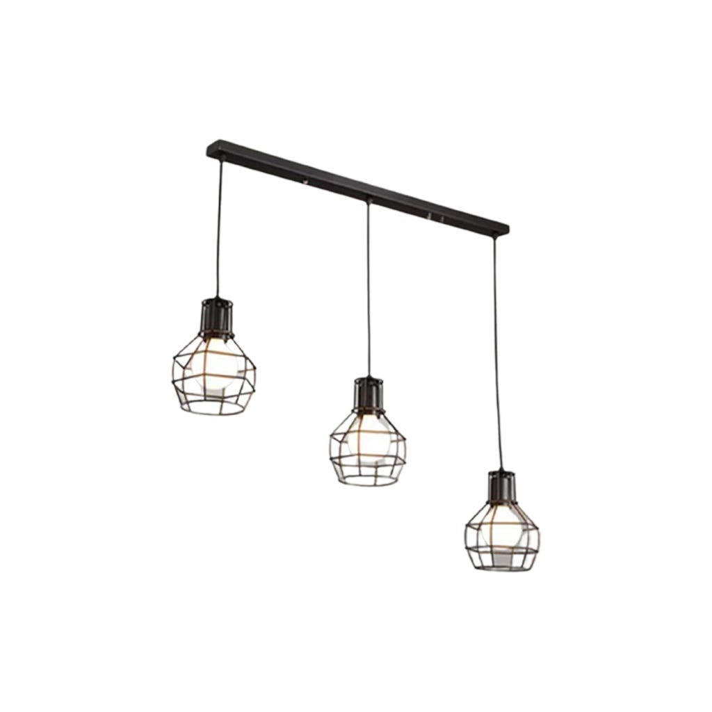 Ceiling Chandelier, 3 Bulbs - Black