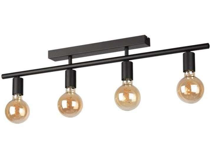 Ceiling Chandelier, 4 Lamps, 25×80 Cm - Black