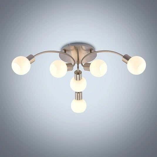 Ceiling Chandelier, 6 Lamps, 25×70 Cm - Gold
