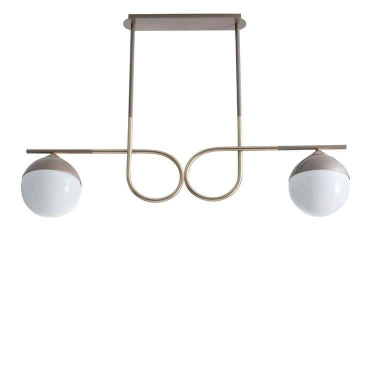 Metal chandelier, 2 bulbs, electrostatic paint - gold