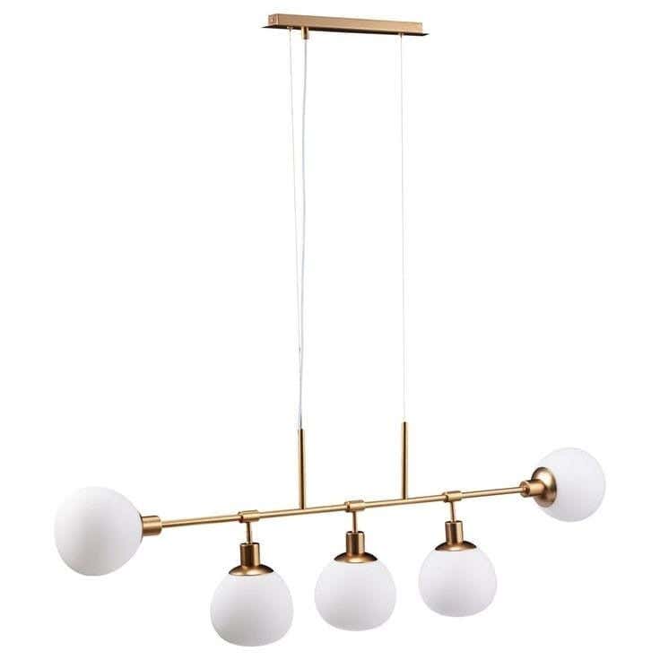 Metal chandelier, 5 bulbs, electrostatic paint - gold
