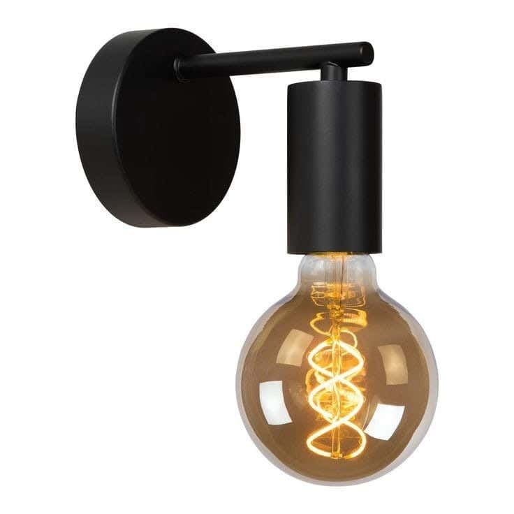 Metal Wall Sconce, 1 bulb, electrostatic paint - black