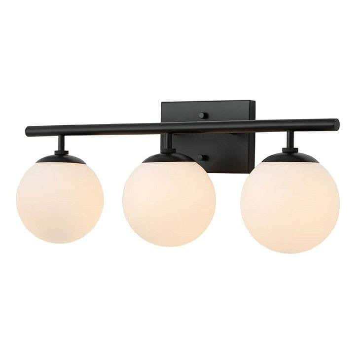 Metal lamp, 3 lights, electrostatic paint - black