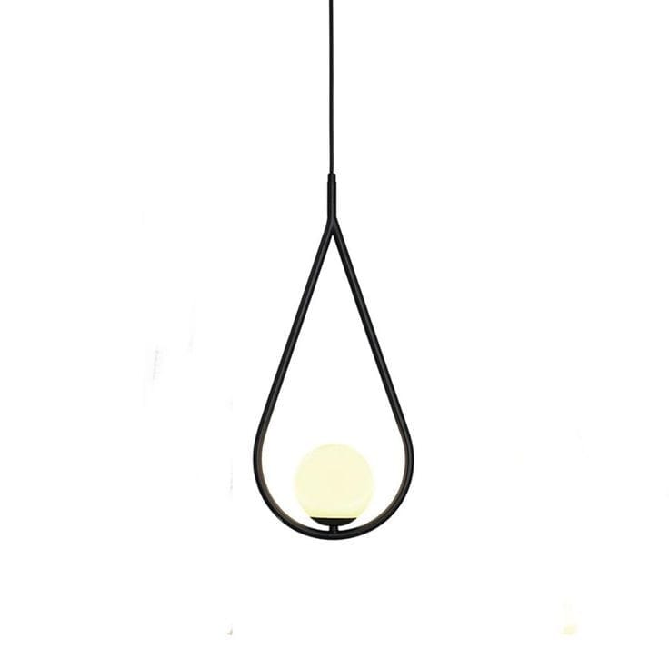 Metal chandelier, 1 bulb, electrostatic paint - black