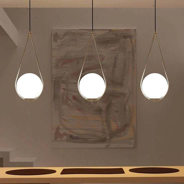 Metal chandelier, 3 bulbs, electrostatic paint - black gold