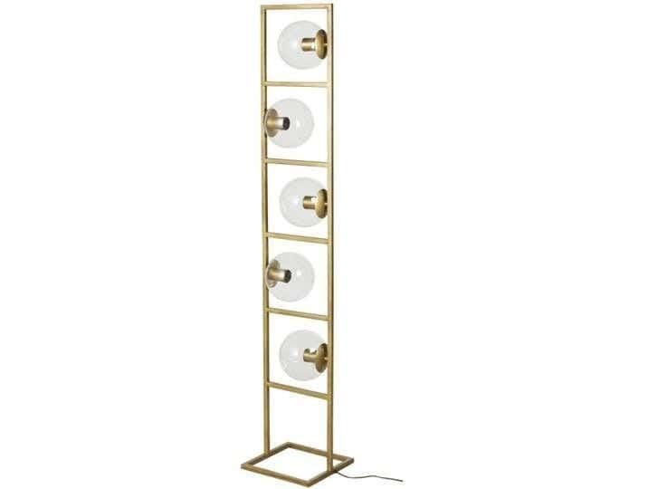 Metal lamps, 5 bulbs, electrostatic paint - gold