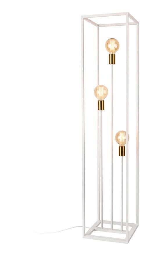 Metal lamps, 3 bulbs, electrostatic paint - white gold