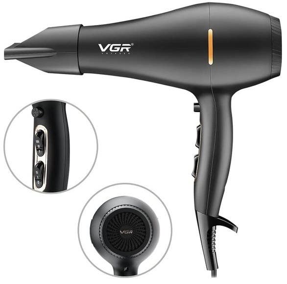 Vgr V-433 Hair Dryer, 1800 Watt, 2 Speeds - Black
