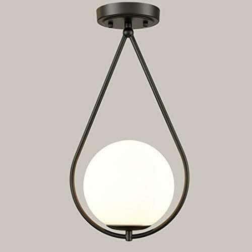 Metal chandelier, 1 bulb, electrostatic paint - black