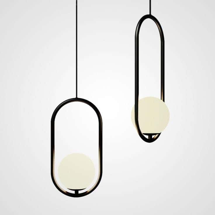 Metal chandelier, 2 bulbs, electrostatic paint - black