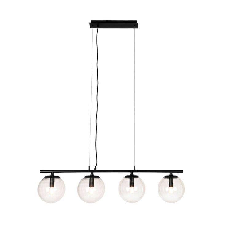 Metal chandelier, 4 bulbs, electrostatic paint - black