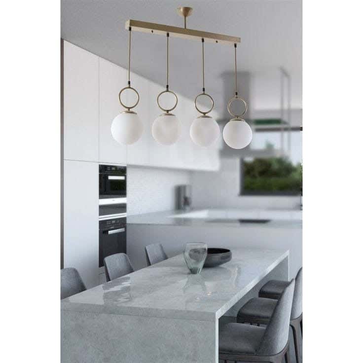 Metal chandelier, 4 bulbs, electrostatic paint - black gold