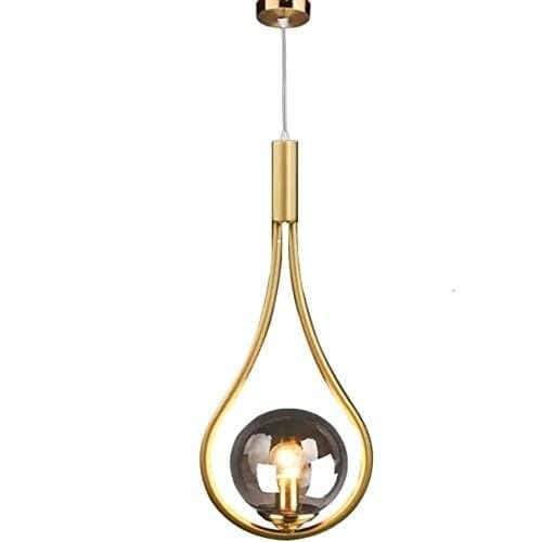 Metal chandelier, 1 bulb, electrostatic paint - gold