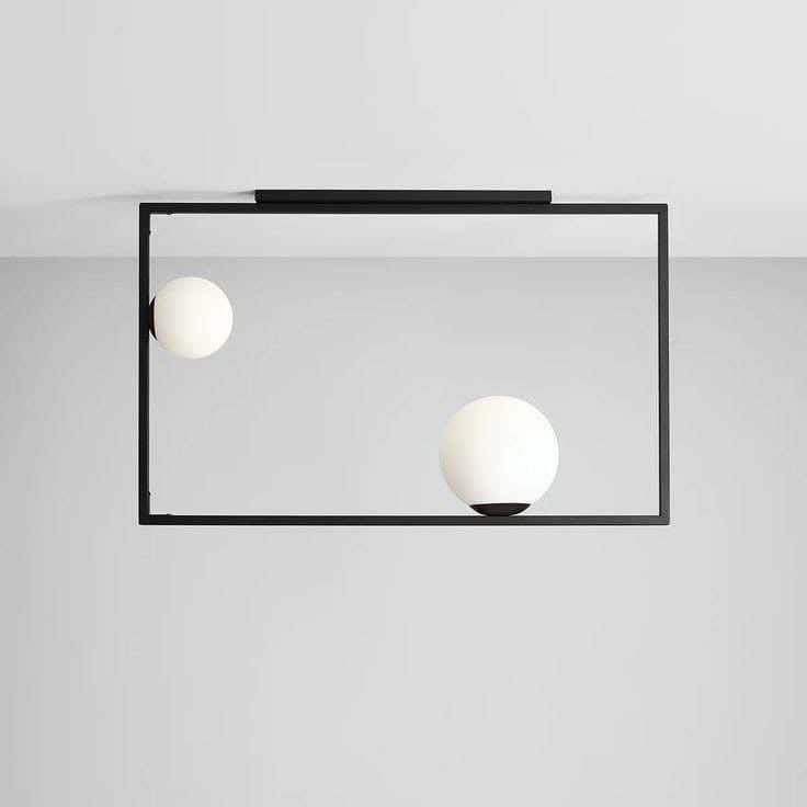 Metal chandelier, 2 bulbs, electrostatic paint - black