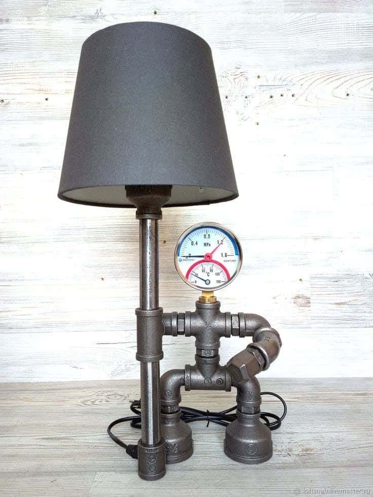 Metal lampshade, 1 bulb, electrostatic paint - black