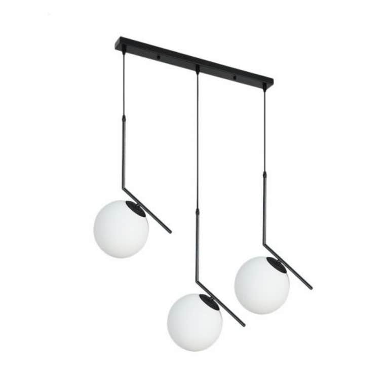 Ceiling Chandelier, 3 Bulbs - Black