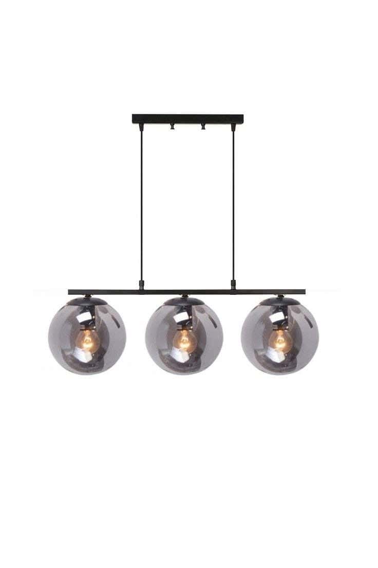 Metal chandelier, 3 bulbs, electrostatic paint - black