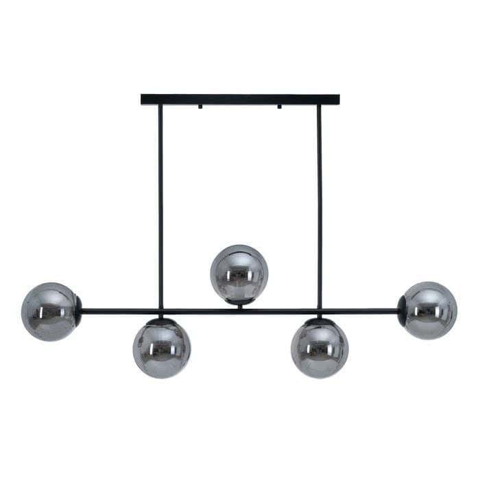 Metal chandelier, 6 bulbs, electrostatic paint - black