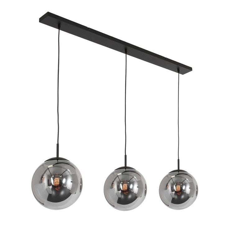 Metal chandelier, 3 bulbs, electrostatic paint - black