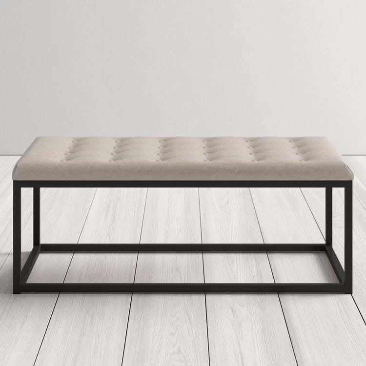 Metal Banquet, Hummer Fabric, 120 × 40 × 45 cm - Black Beige