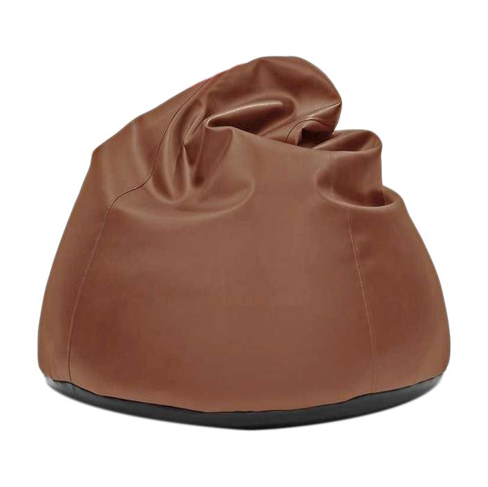 Leather Modern Bean Bag, 80×60 cm - Camel