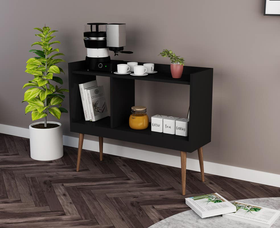 MDF Wood Coffee Table, 80x30x80 cm - Black