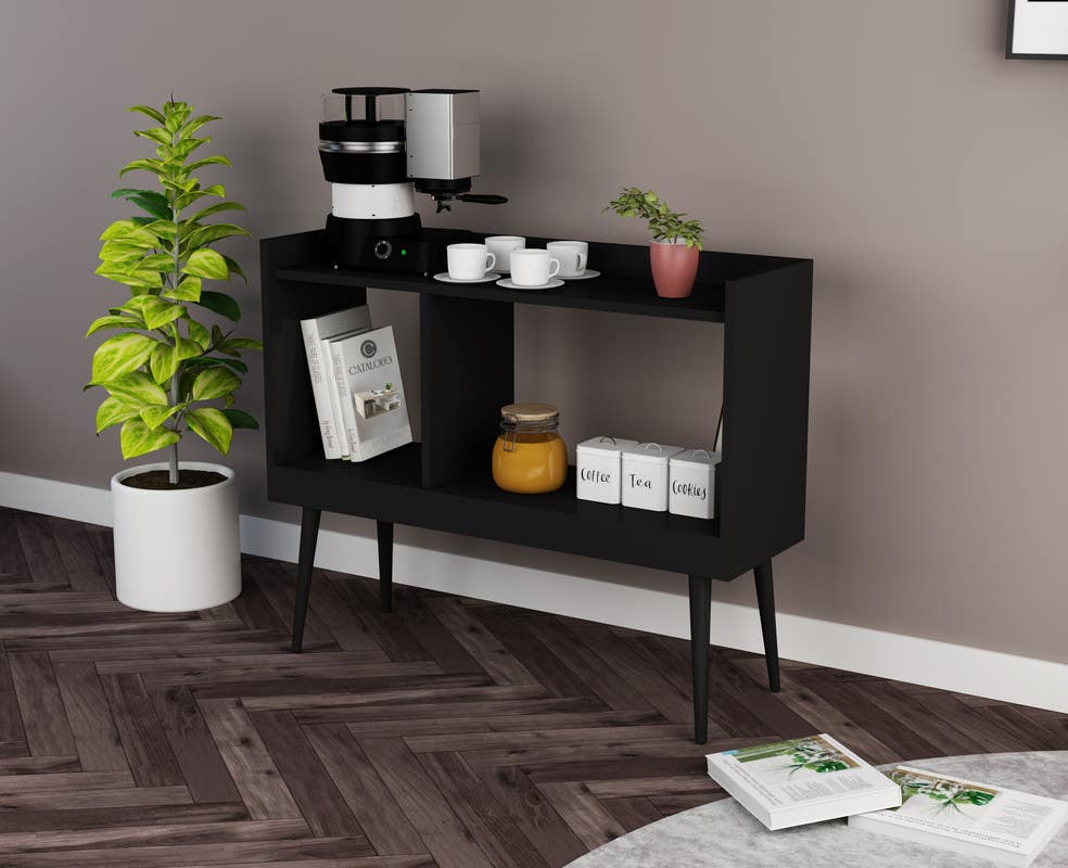 MDF Wood Coffee Table, 80x30x80 cm - Black