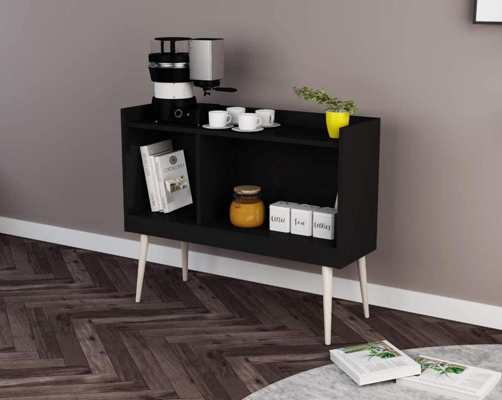 MDF Wood Coffee Table, 80x30x80 cm - Black