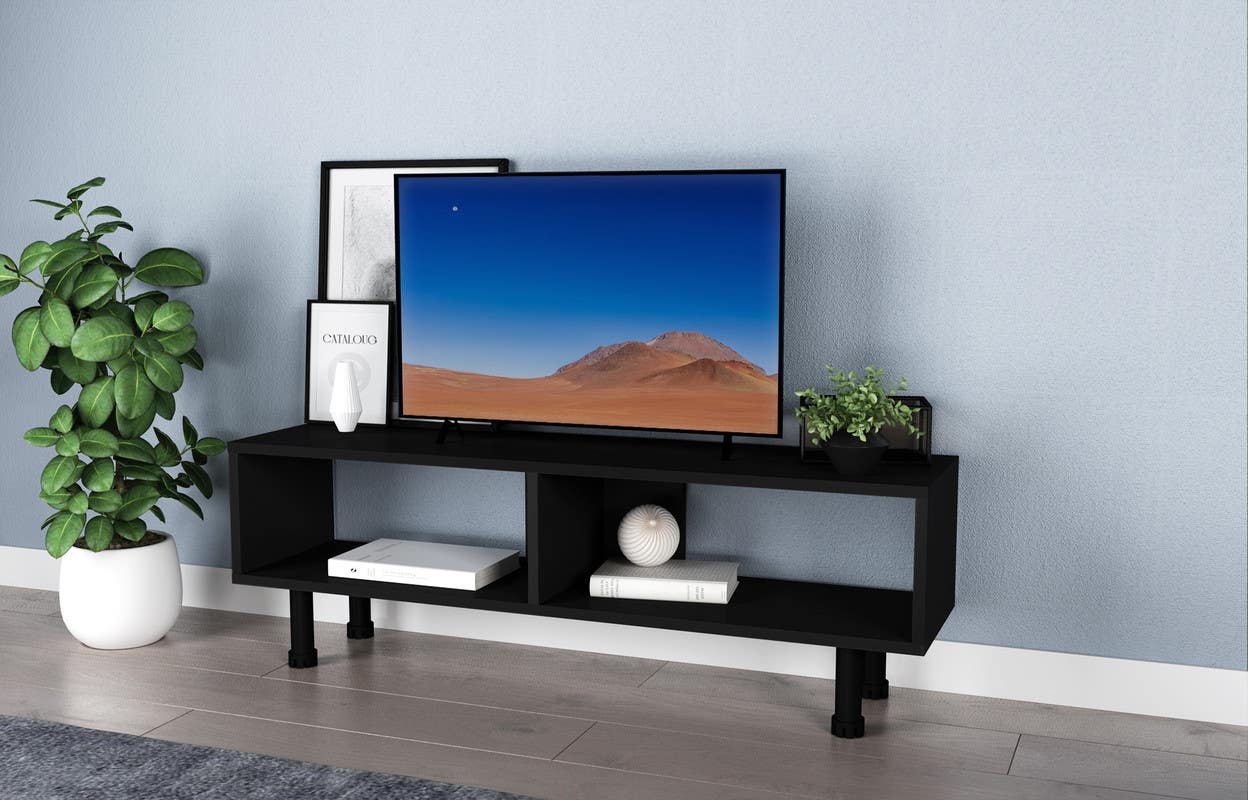 MDF Wood Screen Table, 120×30×40 cm - Black