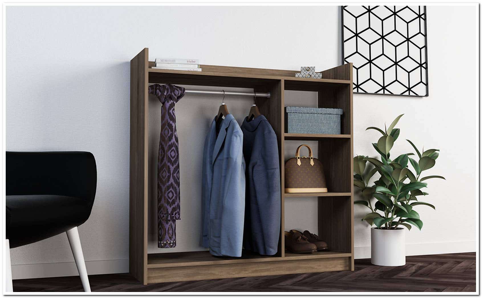 MDF Wood Open Wardrobe, 120x40x120 Cm - Brown