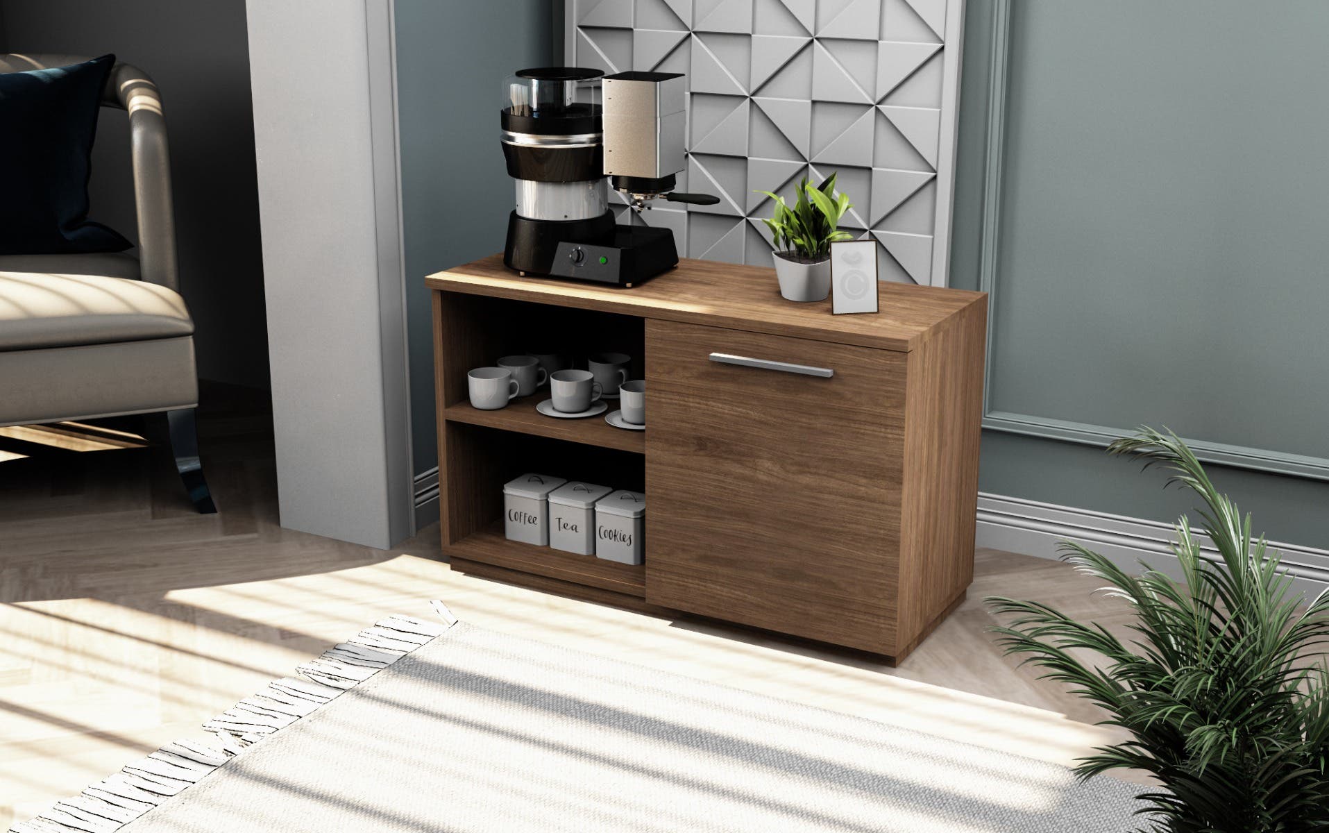 MDF Wood Coffee Table, 80x30x70 cm - Brown