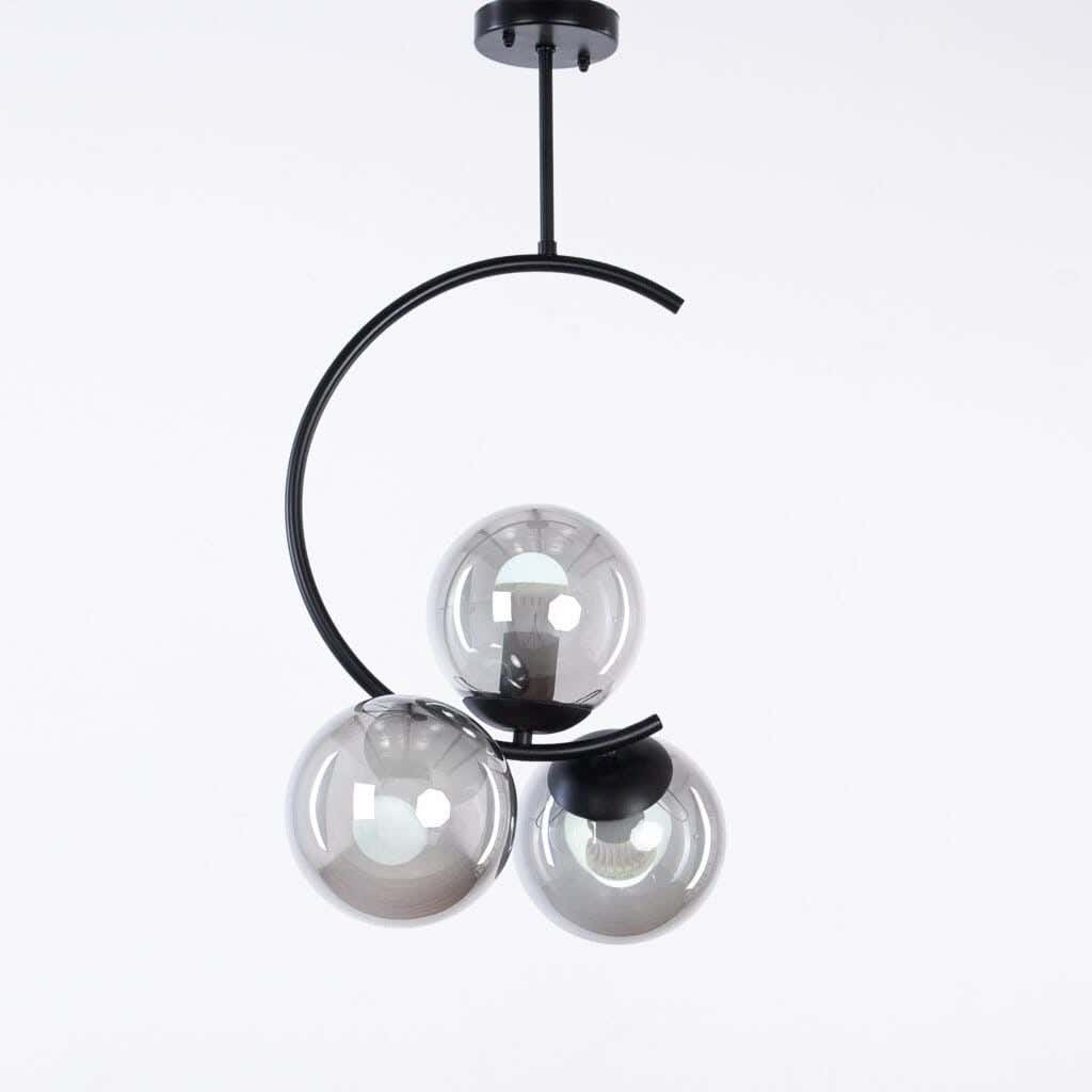 Globi ceiling chandelier, metal, 75x15 cm - black