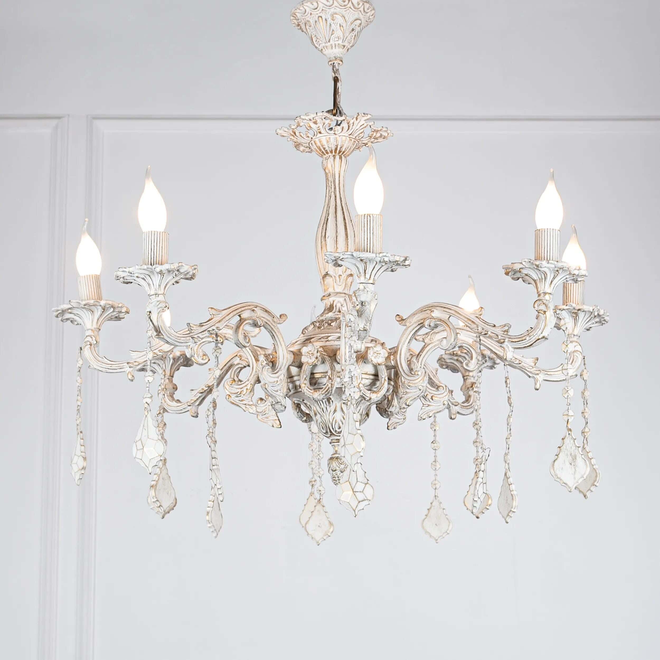 Classic ceiling chandelier, 75x70 cm - White