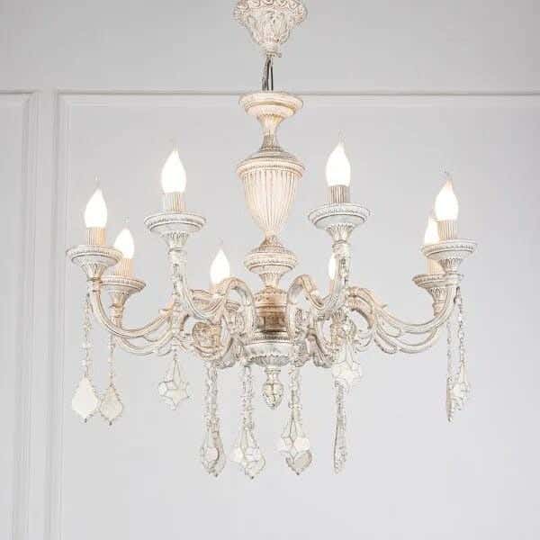 Classic ceiling chandelier, 75x70 cm - White