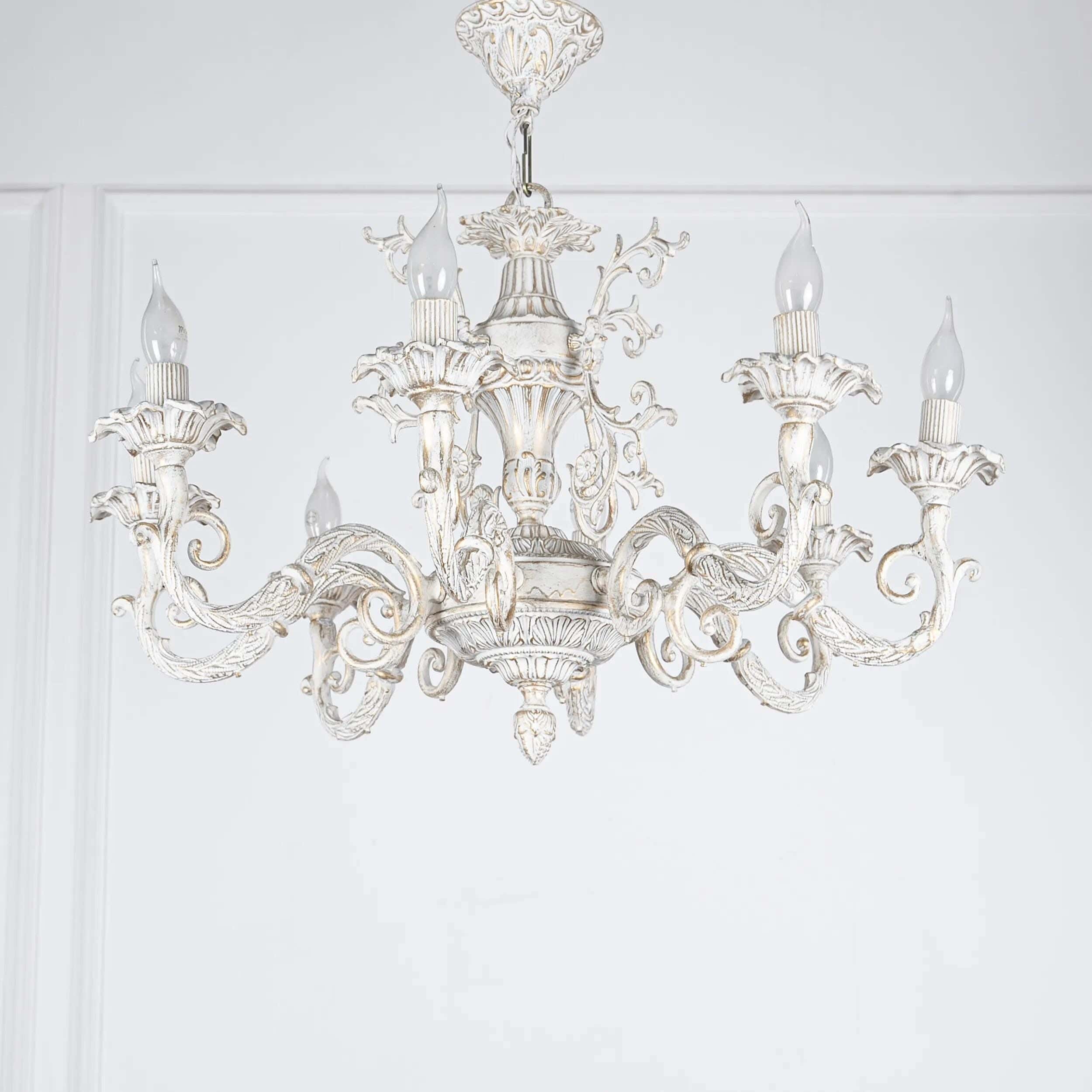 Classic ceiling chandelier, 70x75 cm - White