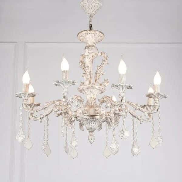 Classic ceiling chandelier, 70x75 cm - White
