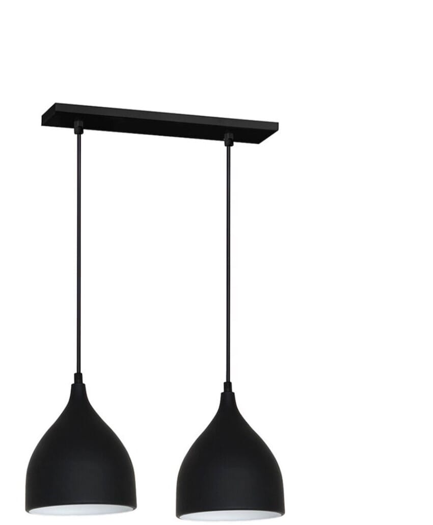 Metal Pendant, 2 Pieces , 75×26 cm - Black