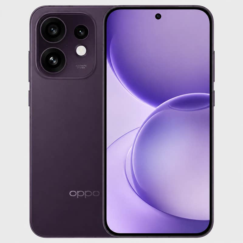 Oppo Reno 16F Smart Mobile Phone, Dual SIM, 256GB, 8GB RAM, 5G Network - Twilight Violet