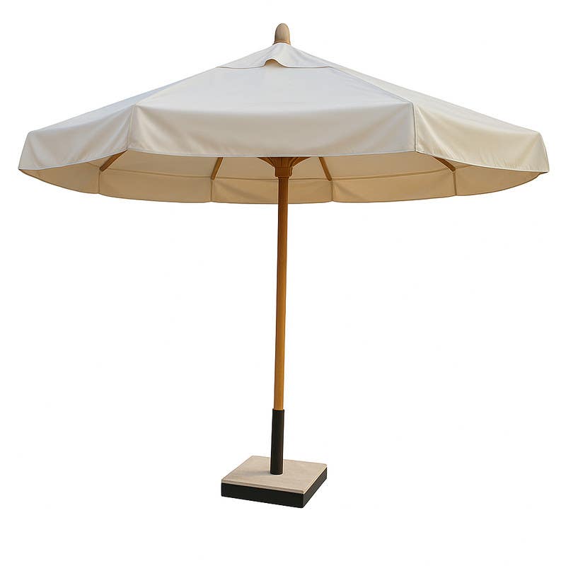 Outdoor Wooden Umbrella, 300×190 Cm - Multicolore