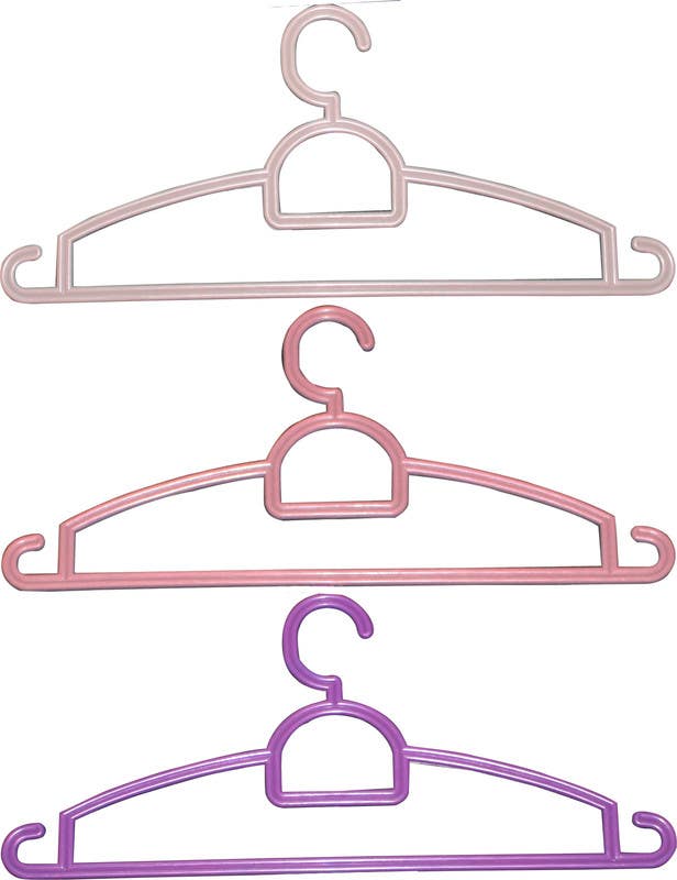 Plastic Hangers Set, 6 Pieces, 40×18 Cm - Multicolor