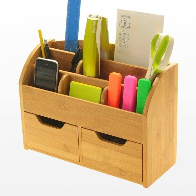 MDF Wood Desk Organizer 25x20x20 cm - Wooden