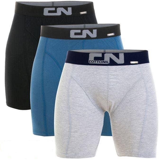 Cottonil Men's Long Boxer Brief Set, 3 Pieces, L - Multicolor