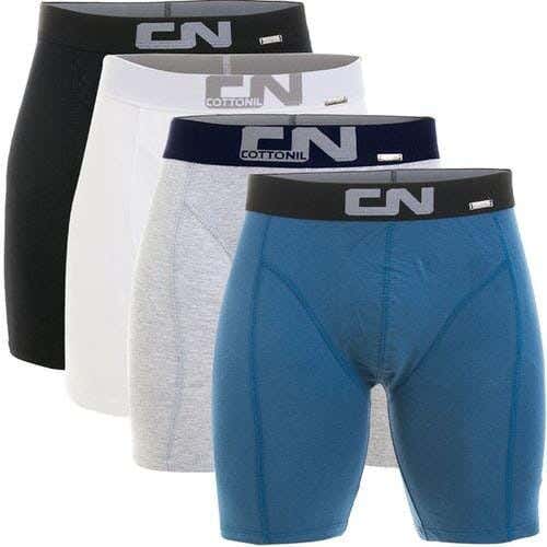 Cottonil Men's Long Boxer Briefs Set, 4 Pieces, M - Multicolor
