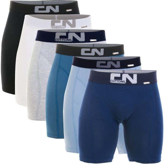 Cottonil Men's Long Boxer Briefs Set, 6 Pieces, M - Multicolor