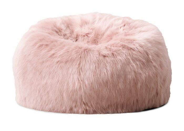 Fur Bean Bag, 90×90 cm - Rose